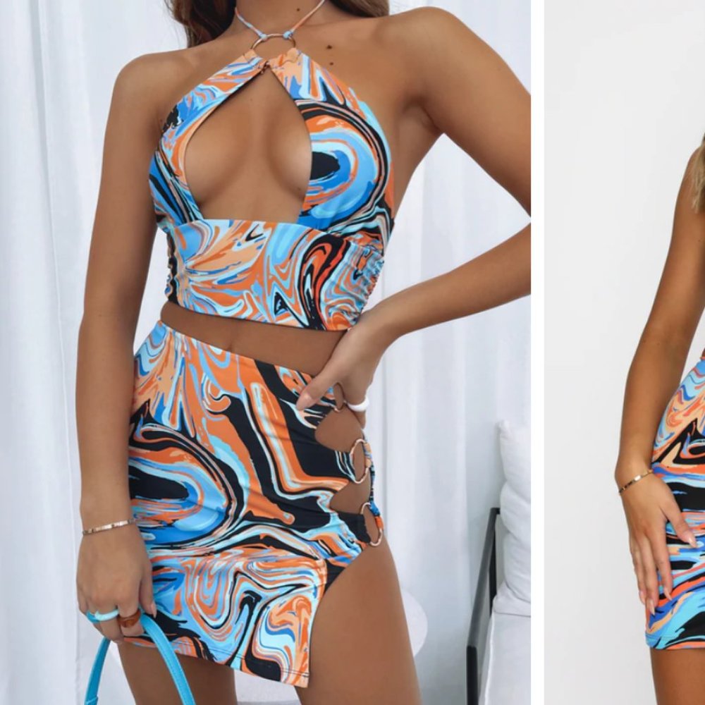 Orange Swirl Matching Set